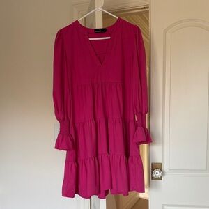 Pomander Place Vibrant Pink Long Sleeve Dress
